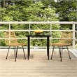 vidaXL Spolyethylene & Tempered Glass Garden Dining Set in Black