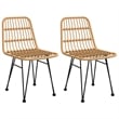 vidaXL Spolyethylene & Tempered Glass Garden Dining Set in Black