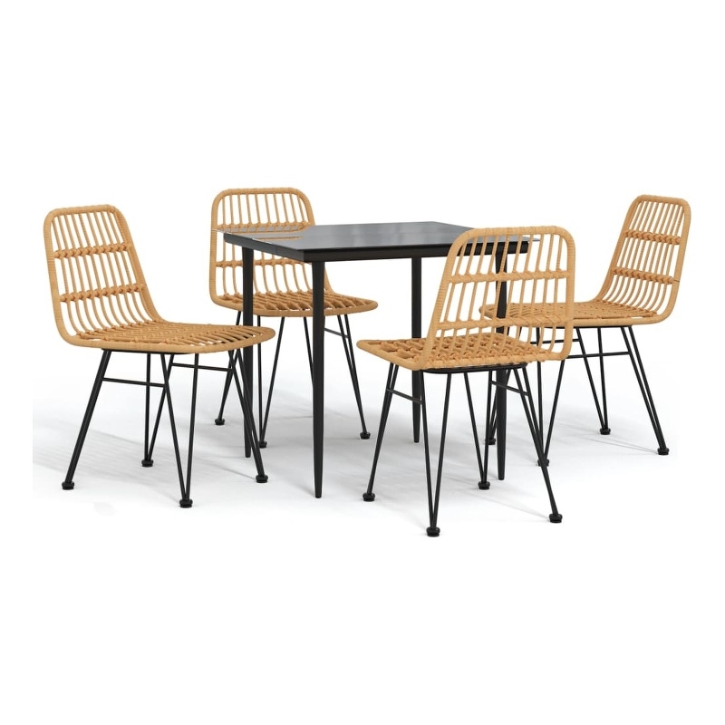 vidaXL 5 Piece Garden Dining Set in Black