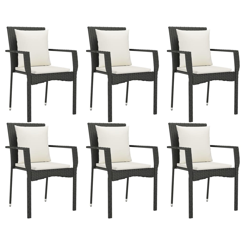 vidaXL Garden Dining Set in Black and Cream White
