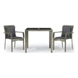 vidaXL PE Rattan/Powder-Coated Steel/Tempered Glass Garden Dining Set in Gray