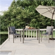 vidaXL PE Rattan/Powder-Coated Steel/Tempered Glass Garden Dining Set in Gray