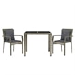 vidaXL PE Rattan/Powder-Coated Steel/Tempered Glass Garden Dining Set in Gray