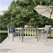 vidaXL PE Rattan/Powder-Coated Steel/Tempered Glass Garden Dining Set in Gray