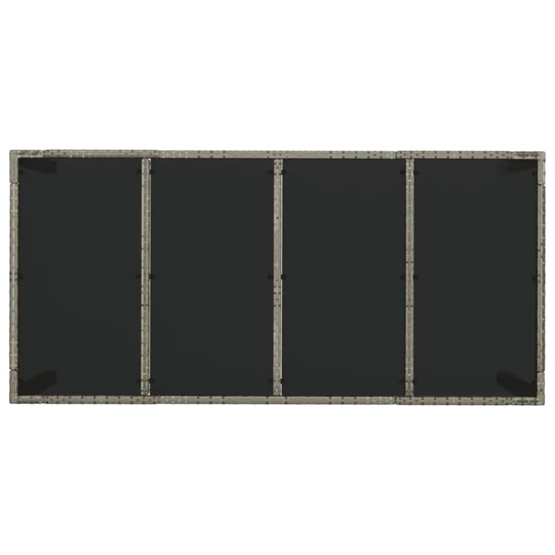 vidaXL PE Rattan Powder-Coated Steel Tempered Glass Garden Dining Set in Gray