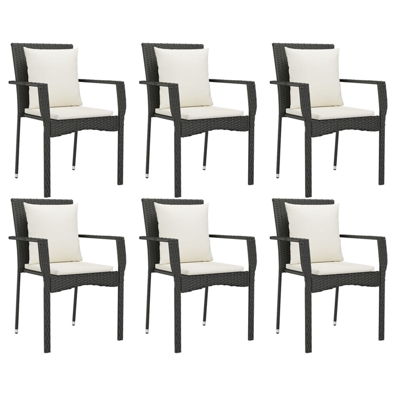 vidaXL Garden Dining Set in Black and Cream White