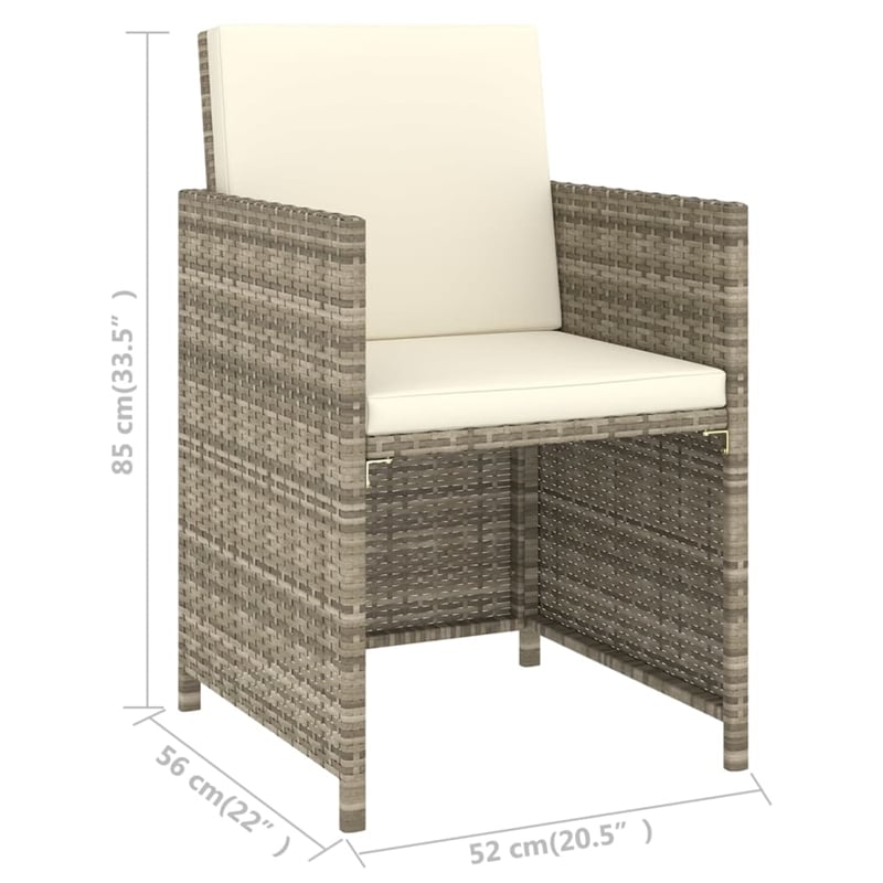 vidaXL Patio Dining Set in Beige/Cream