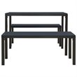 vidaXL Steel/Wood Plastic Composites Medium Garden Dining Set in Black