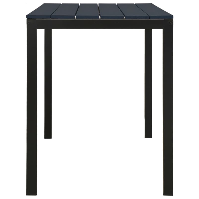 vidaXL Steel/Wood Plastic Composites Medium Garden Dining Set in Black
