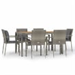 vidaXL 7 Piece Garden Dining Set in Gray