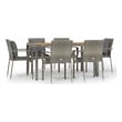 vidaXL 7 Piece Garden Dining Set in Gray