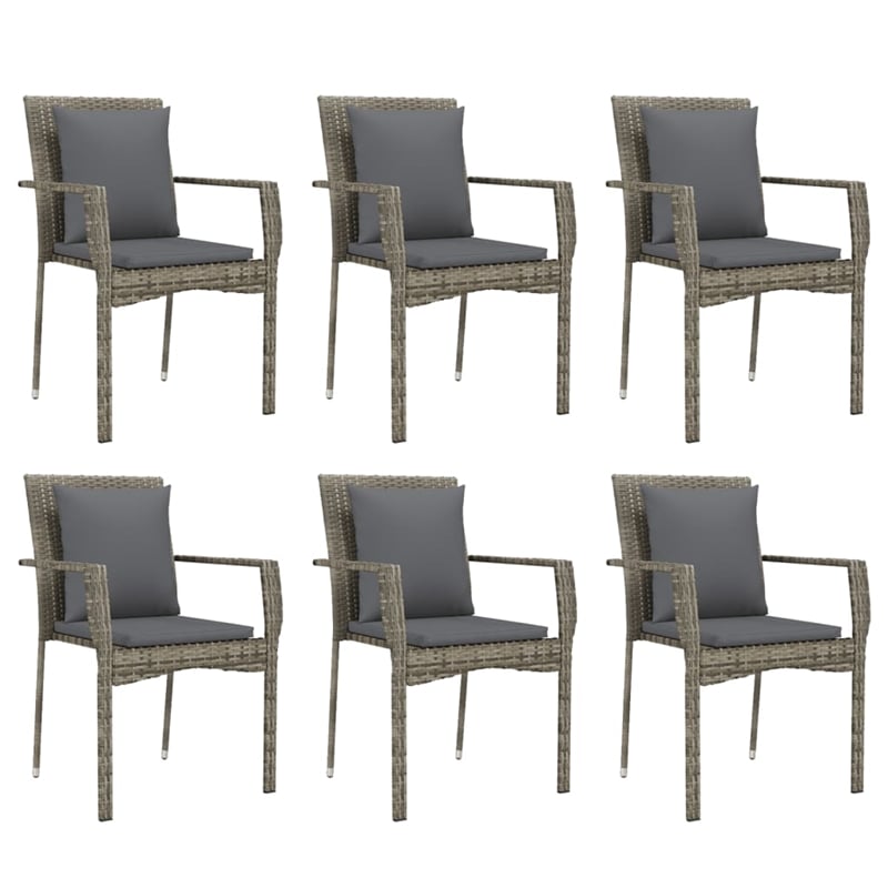 vidaXL 7 Piece Garden Dining Set in Gray
