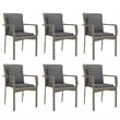 vidaXL 7 Piece Garden Dining Set in Gray
