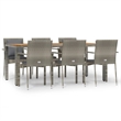 vidaXL Garden Dining Set in Gray/Dark Gray Cushions