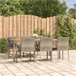 vidaXL Garden Dining Set in Gray/Dark Gray Cushions