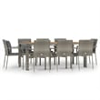 vidaXL PE Rattan 9 Piece Set Modular Garden Dining Set in Gray