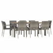vidaXL PE Rattan 9 Piece Set Modular Garden Dining Set in Gray