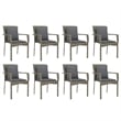vidaXL PE Rattan 9 Piece Set Modular Garden Dining Set in Gray