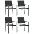 vidaXL PE Rattan 5 Piece Set Garden Dining Set in Black