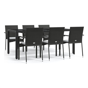 vidaXL Garden Dining Set in Black/Cream