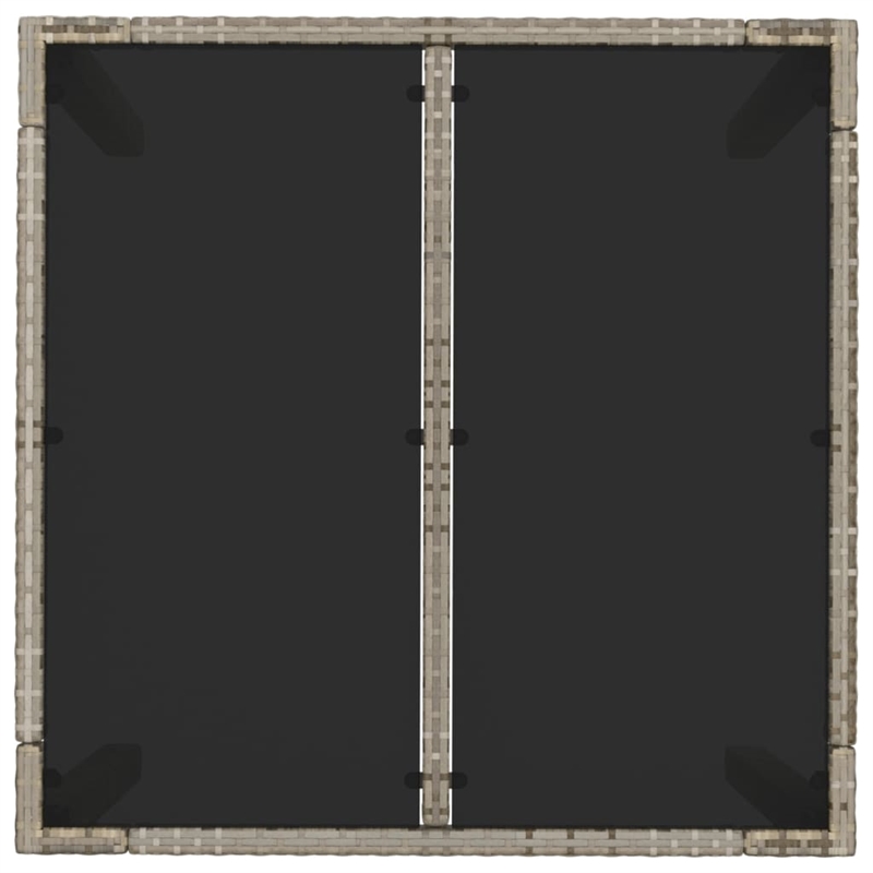 vidaXL PE Rattan/Powder-Coated Steel/Tempered Glass Garden Dining Set in Gray