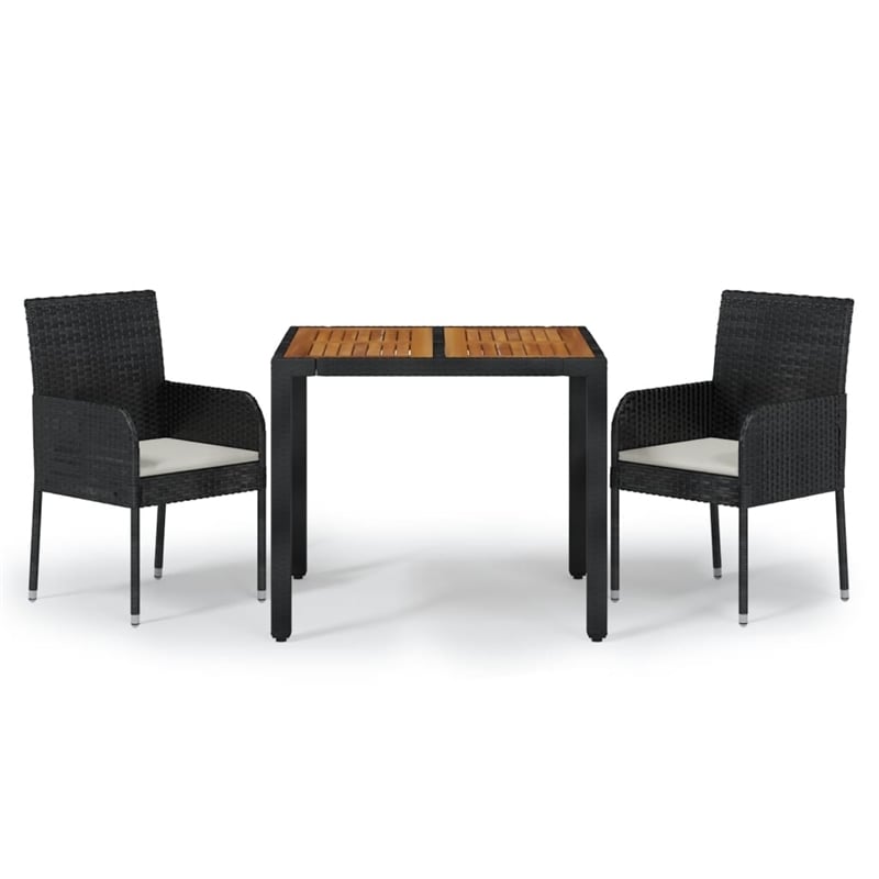 vidaXL Garden Dining Set in Black/Cream White