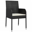 vidaXL Garden Dining Set in Black/Cream White