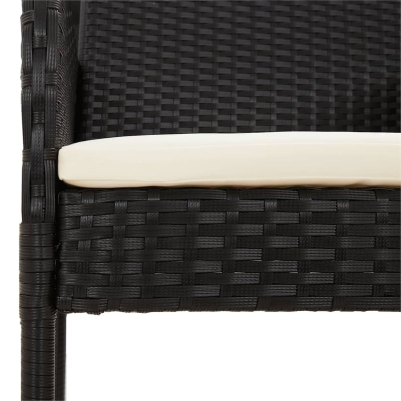 vidaXL Garden Dining Set in Black/Cream White