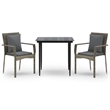 vidaXL Garden Dining Set in Black and Gray