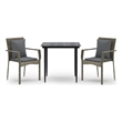 vidaXL Garden Dining Set in Black and Gray