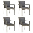 vidaXL Garden Dining Set in Black and Gray