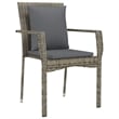 vidaXL Garden Dining Set in Black and Gray