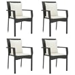 vidaXL Poly Rattan 5-Piece Garden Dining Set in Black and Cream White