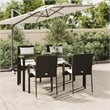 vidaXL Poly Rattan 5-Piece Garden Dining Set in Black and Cream White