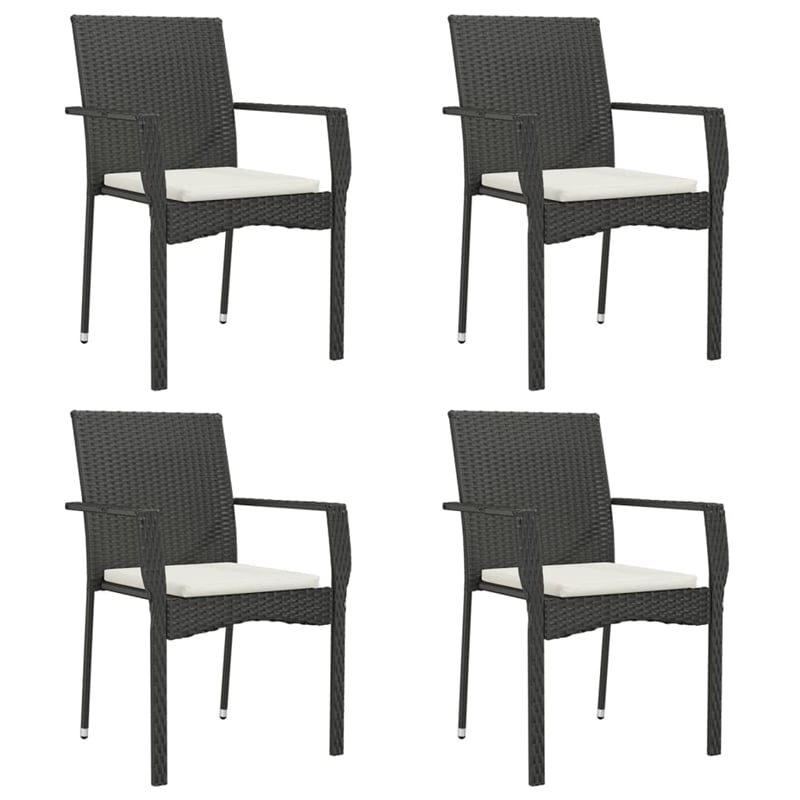 vidaXL Garden Dining Set in Black/Cream White