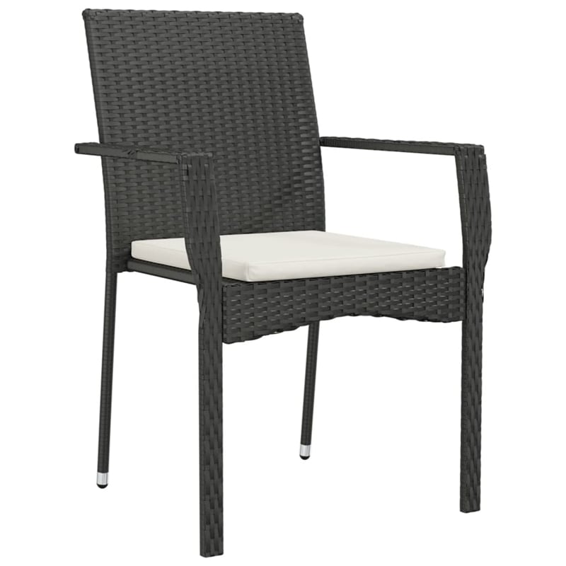 vidaXL Garden Dining Set in Black/Cream White