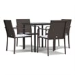 vidaXL PE Rattan 5 Piece Garden Dining Set in Brown