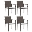 vidaXL PE Rattan 5 Piece Garden Dining Set in Brown