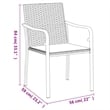 vidaXL Poly Rattan/Steel/Tempered Glass Garden Dining Set in Black