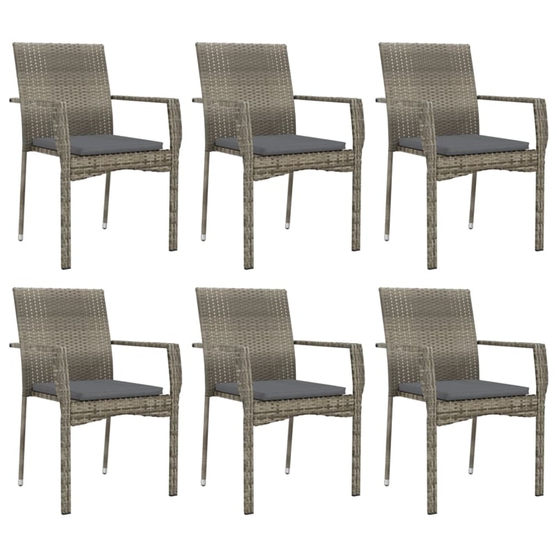 vidaXL 7 Piece Garden Dining Set in Gray
