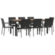 vidaXL Garden Dining Set in Black/Cream White