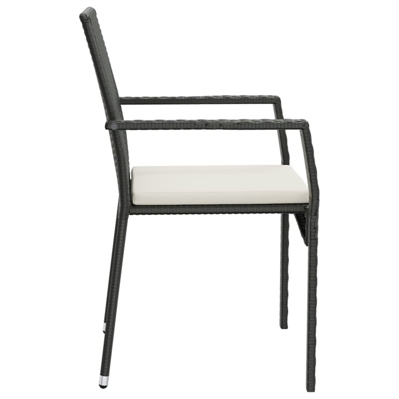 vidaXL Garden Dining Set in Black/Cream White