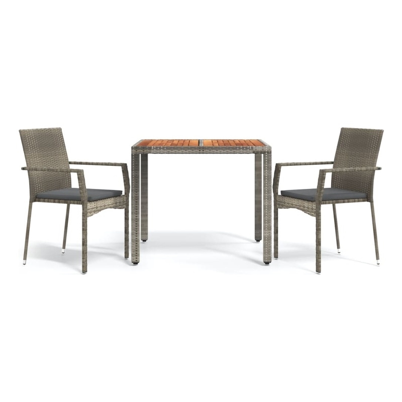 vidaXL PE Rattan Medium Modular Garden Dining Set in Gray