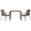 vidaXL PE Rattan Medium Modular Garden Dining Set in Gray