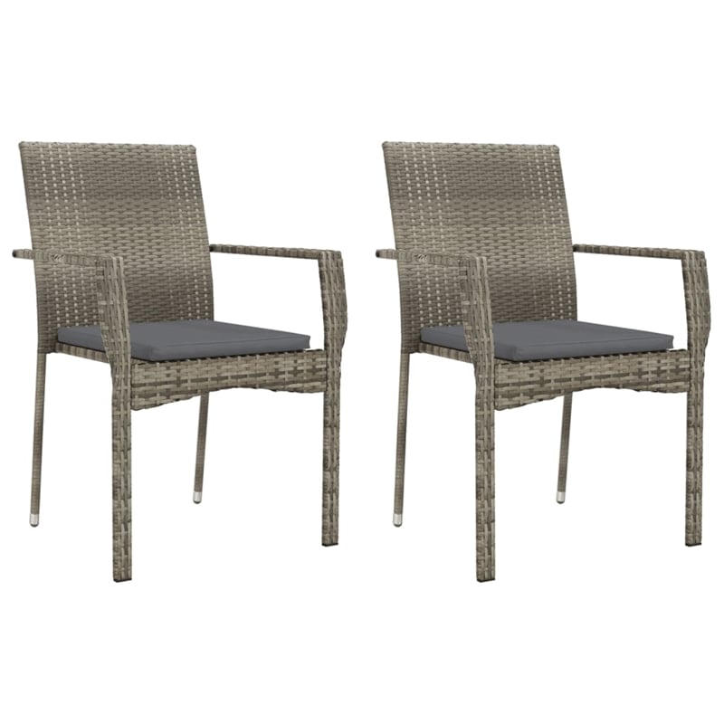 vidaXL PE Rattan Medium Modular Garden Dining Set in Gray