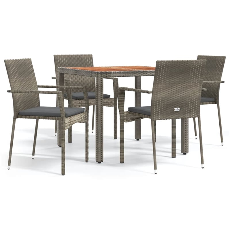 vidaXL PE Rattan Modular Garden Dining Set in Gray