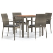 vidaXL PE Rattan Modular Garden Dining Set in Gray