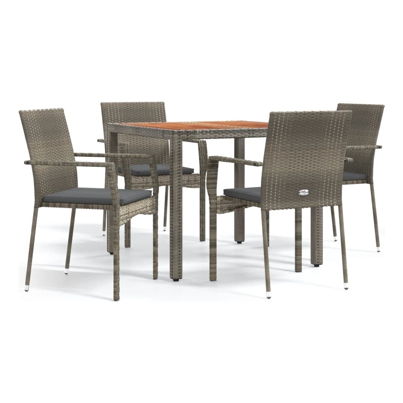 vidaXL PE Rattan Modular Garden Dining Set in Gray