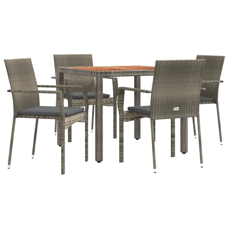 vidaXL PE Rattan Modular Garden Dining Set in Gray