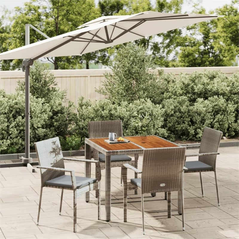 vidaXL PE Rattan Modular Garden Dining Set in Gray